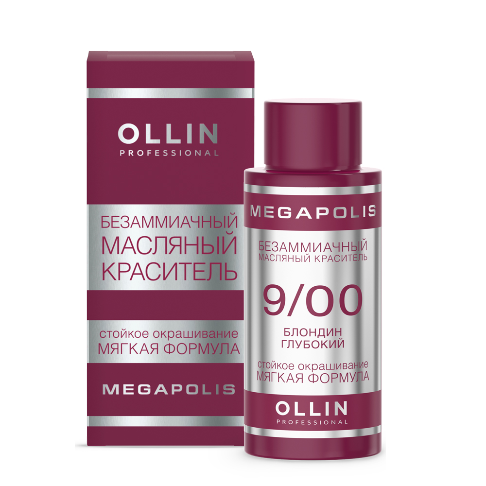 9/00 Ollin Megapolis блондин глубокий 50мл Безаммиачный масляный краситель 9/00 Ollin Megapolis блондин глубокий 50мл Безаммиачный масляный краситель
