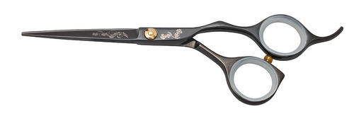 Ножницы MIZUKA 3 класс Debut 5,25" прямые, эргономичные, черные с рисунком