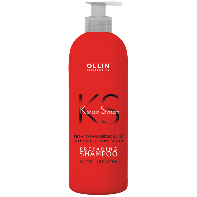 OLLIN Keratin System Подготавливающий шампунь с кератином 500мл OLLIN Keratin System Подготавливающий шампунь с кератином 500мл