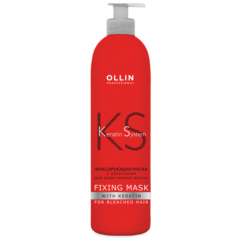 OLLIN Keratin System Фиксирующая маска с кератином для осветлённых волос 500мл